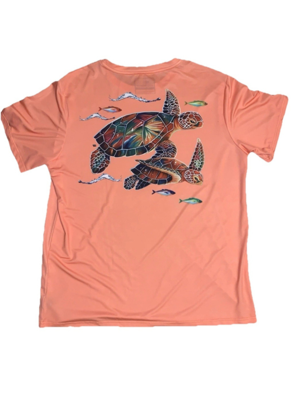 Men’s XL Fishing T-shirt Apparel By Homerun Sea Turtle UV Protection